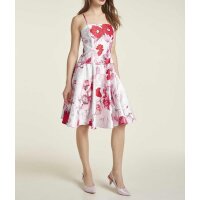 Corsage dress, white-red