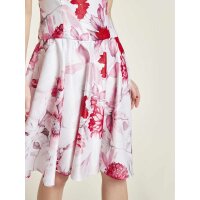 Corsage dress, white-red
