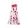 Corsage dress, white-red