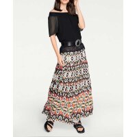Maxi skirt with layers, multicolour