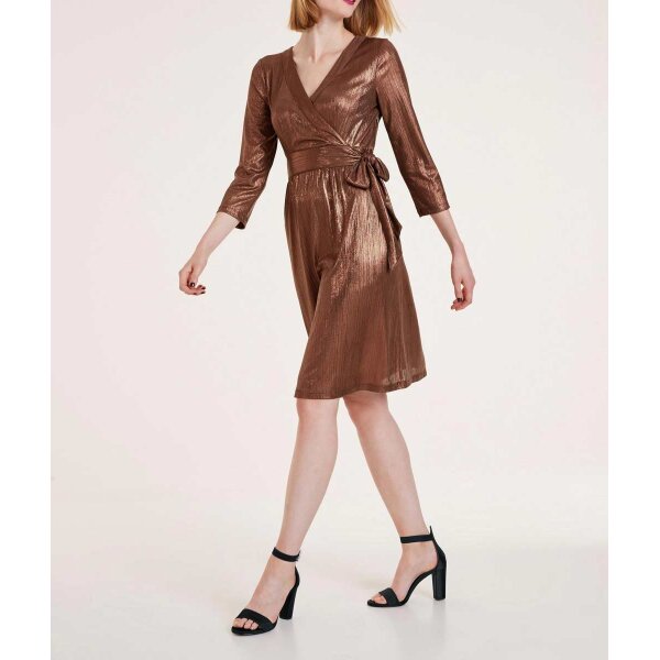 Dress, brown-metalic
