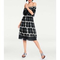 Designer-Carmenkleid, schwarz-offwhite