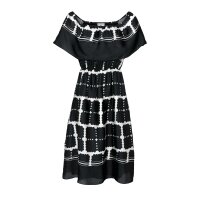 Designer-Carmenkleid, schwarz-offwhite