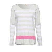 Marken-Feinstrickpullover, grau-rosé