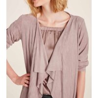 Velourslederimitat-Longblazer, rosé