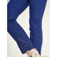 Slim-fit trousers with embroidery, marine