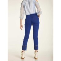 Slim-fit trousers with embroidery, marine