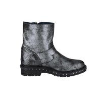 Rind-Nappaleder-Stiefelette, silbergrau-metallic