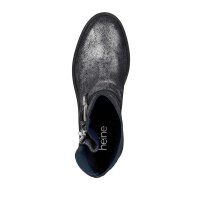 Rind-Nappaleder-Stiefelette, silbergrau-metallic