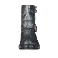 Rind-Nappaleder-Stiefelette, silbergrau-metallic