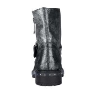 Rind-Nappaleder-Stiefelette, silbergrau-metallic