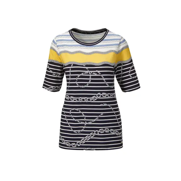 Shirt, marine-gelb