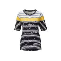 Shirt, marine-gelb