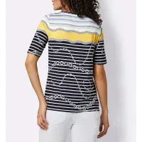 Shirt, marine-gelb