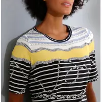 Shirt, marine-gelb