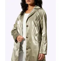 Kurzmantel mit Glanz-Beschichtung, goldfarben