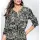 Druckkleid mit Tunnelzug, khaki-schwarz