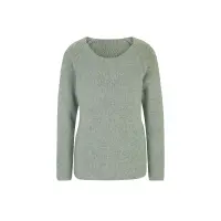 Sweter z łatkami, limonkowo-miętowo-jasnoszary