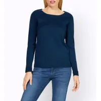 Designerski sweter z teksturowanym wzorem w paski, ciemnoniebieski