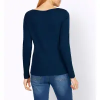 Designerski sweter z teksturowanym wzorem w paski, ciemnoniebieski