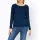 Designerski sweter z teksturowanym wzorem w paski, ciemnoniebieski
