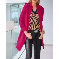 Kapuzenstrickjacke, pink