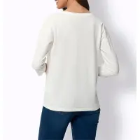 Langarmshirt mit Leo-Schriftzug, ecru