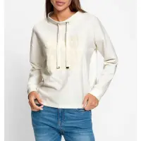 Sweatshirt m.platziertem Druck und Pailletten,ecru