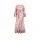 Druckkleid mit Volants, ecru-rosenquarz