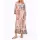 Druckkleid mit Volants, ecru-rosenquarz