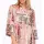 Druckkleid mit Volants, ecru-rosenquarz