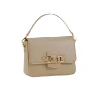 Handtasche m. Schmuckschließe, sand