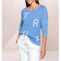 Jacquard-Pullover m. Glitzergarn, himmelblau-weiß