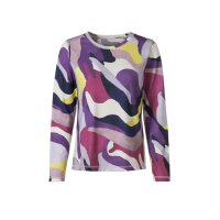 Round Neck Shirt with Print Design, lilac-mauve