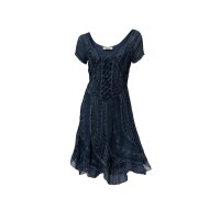 Stickereikleid, jeansblau