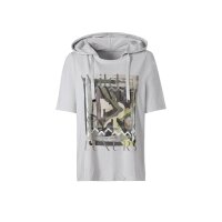 Hooded Shirt with Rhinestones, light gray melange