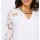Langarmshirt m. Spitzeneinsatz, ecru