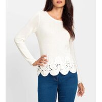 Pullover mit Kordel-Stickerei, ecru