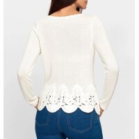 Pullover mit Kordel-Stickerei, ecru
