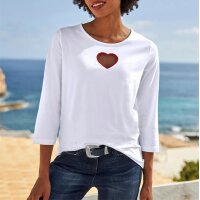 Shirt m. Cut-out in Herzform, weiß
