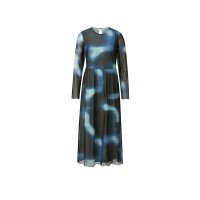 Mesh-Druckkleid , marine-kalkmint