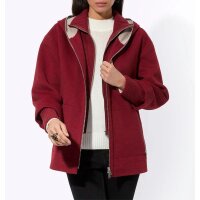 Wolljacke mit Strickeinsatz am Kragen, kirsche