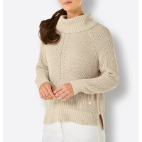 Viscose-Merino Pullover, beige-champagne