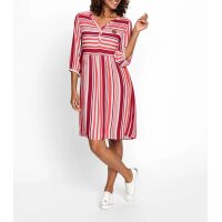 Druckkleid, rot-koralle-gestreift