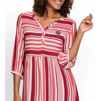 Druckkleid, rot-koralle-gestreift