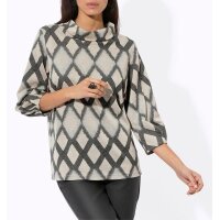 Jersey-Jacquardshirt, sand-anthrazit