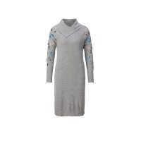 Strickkleid m.Pailletten, steingrau-meliert