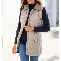 2-in-1-Steppjacke im Materialmix, sesam