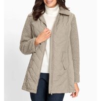 2-in-1-Steppjacke im Materialmix, sesam
