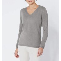 Kaschmir-Pullover, grau-meliert